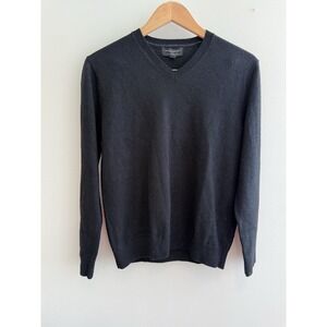 Banana Republic Men's 100% Merino Wool V Neck Sweater, Black Size M
